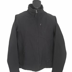 Double Diamond Softshell‎ Jacket Womens Medium Black Full Zip Fleece Lined Ski